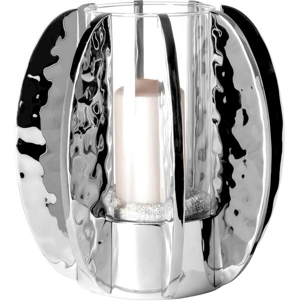 Windlicht Fink "Glamour", Silber (Silberfarben), H:31Cm Ø:31Cm, Edelstahl, Glas, Kerzenhalter, Windlicht, Kerzenhalter Mit Glas, Vernickelt, Mit GehäMmerter OberfläChe-image