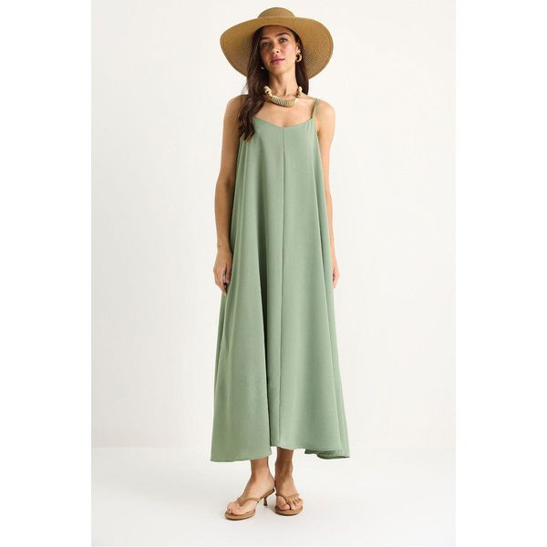 Maxi V-Ausschnitt Kleid-image