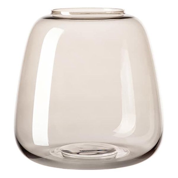 Tischvase Fink "Sunday", Grau, H:19Cm Ø:18Cm, Glas, Vasen, Mundgeblasen-image