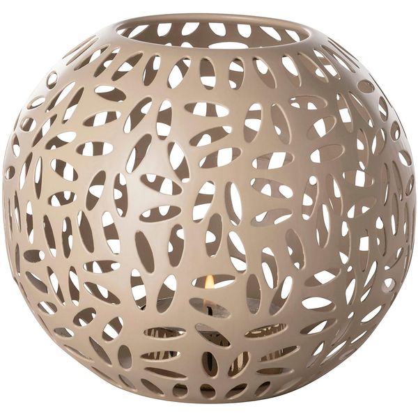 Windlicht Fink "Daria", Beige (Taupe), H:15Cm Ø:17Cm, Eisen, Kerzenhalter, Windlicht, Kerzenhalter Aus Eisen, Pulverbeschichtet, Mit Cut-Outs-image