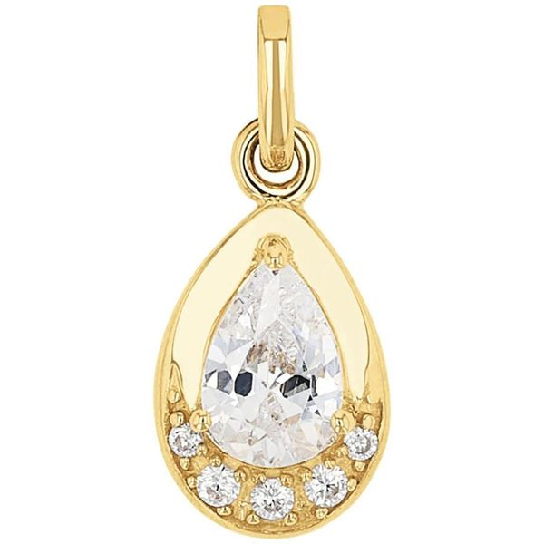 KettenanhäNger Amor "Tropfen", Gold (Gelbgoldfarben, Kristallweiß, Kristallweiß), SchmuckanhäNger, Damen, Gelbgold 375, 0,64 G, KettenanhäNger, Mit Zirkonia (Synth.)-image