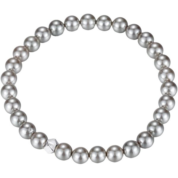 Perlenarmband Firetti "Schmuck Geschenk Edelstahl Armschmuck Armkette Rondell", Silber (Silberfarben, Grau), ArmbäNder, Damen, 19Cm, Nylon Perlen Silber 925 (Sterlingsilber), Nylon, Perlen, Silber 925 (Sterlingsilber), Perlenarmband, Mit Muschelperle-image