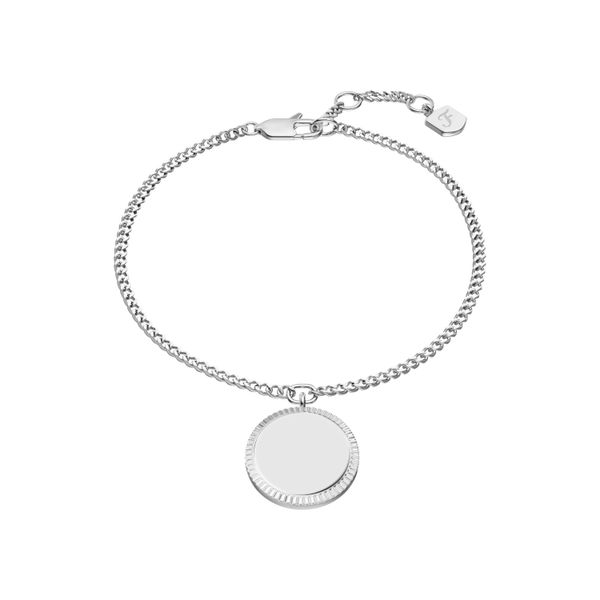 Armband Fossil "Schmuck Geschenk Edelstahl Armschmuck Kreis Scheibe Ellis", Edelstahlfarben, ArmbäNder, Damen, 19,5Cm, Edelstahl, Armband-image