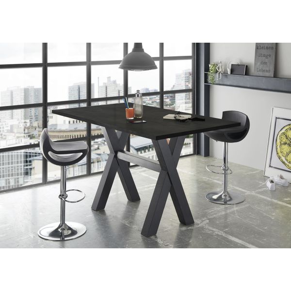 Bartisch MÄUsbacher, Schwarz (Schwarzstahl, Schwarzstahlfarben, Schwarzstahl), B:120Cm H:105Cm T:70Cm, Tische, Bartisch, Gestell In X-Form (Breite 120, 140 Oder 160 Cm)-image