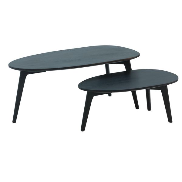 Wohnling WL6.725 Design Couchtisch (2Er Set) Schwarz 100 Cm X 50 Cm X 42 Cm-image