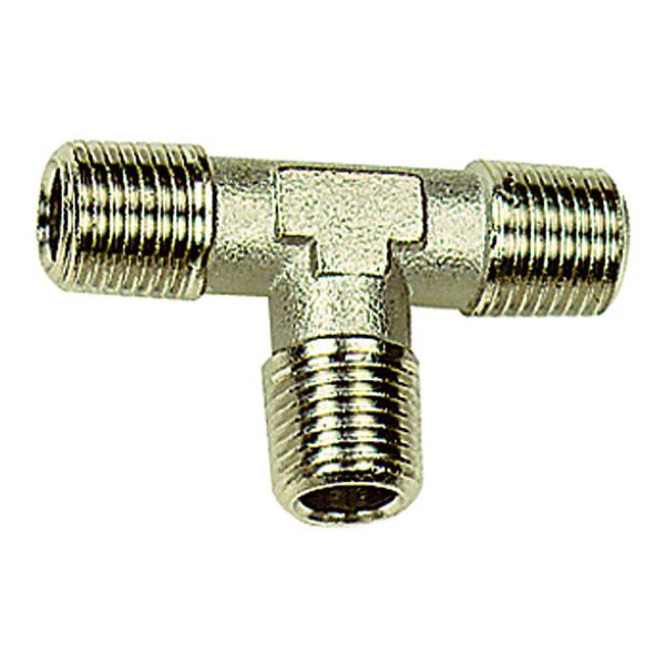 Riegler T-StüCk, AußEn/AußEn/AußEn, R 1/4, Sw 13, Messing Vernickelt (N 254.03)-image
