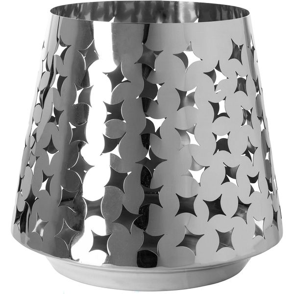 Windlicht Fink "Kerzenhalter Luma", Silber (Silberfarben), H:30Cm Ø:32Cm, Edelstahl, Kerzenhalter, Windlicht, Aus Edelstahl, Mit Ausgestanzten Cut-Outs-image