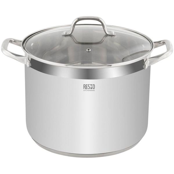 Kochtopf Resto Kitchenware "Libra, Topf Energiesparend Und SpüLmaschinenfest", Silberfarben, B:28Cm H:22,5Cm L:38,5Cm Ø:28Cm, TöPfe, Fleischtopf Kochtopf, Induktion, FüR Alle Herdarten Geeignet Mit HitzebestäNdigem Glasdeckel-image