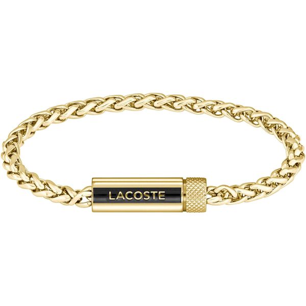Armband Lacoste "Spelt", Schwarz (Gelbgoldfarben, Schwarz), ArmbäNder, Herren, 21Cm, Edelstahl, Armband, Mit Emaille-image