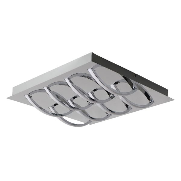 NÄVe Led Deckenleuchte "Manchester", Chrom, 1, H: 8,5Cm, 1 Stk., Leuchten, 3 Stufen Dimmbar Per Wandschalter, Chrom, Opal, Lichtfarbe Warmweiß, Led Deckenleuchte-image