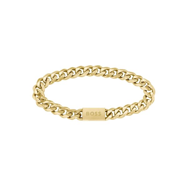 Armband Boss "Schmuck Edelstahl Armschmuck Panzerkette Chain For Him", Gold (Gelbgoldfarben), ArmbäNder, Herren, 20Cm, Edelstahl, Armband-image