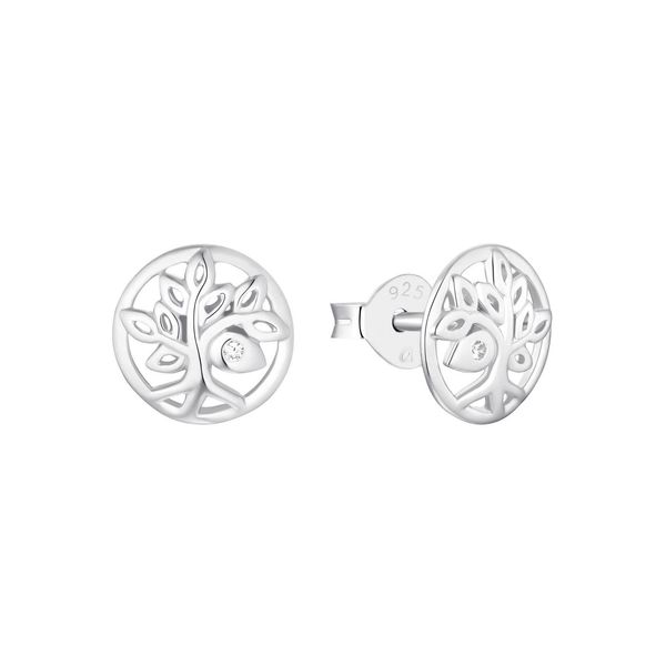 Paar Ohrstecker Amor "2024145", Silber (Silberfarben,Weiß, Kristallweiß), Ohrringe, Damen, Silber 925 (Sterlingsilber), Mit Zirkonia (Synth.)-image