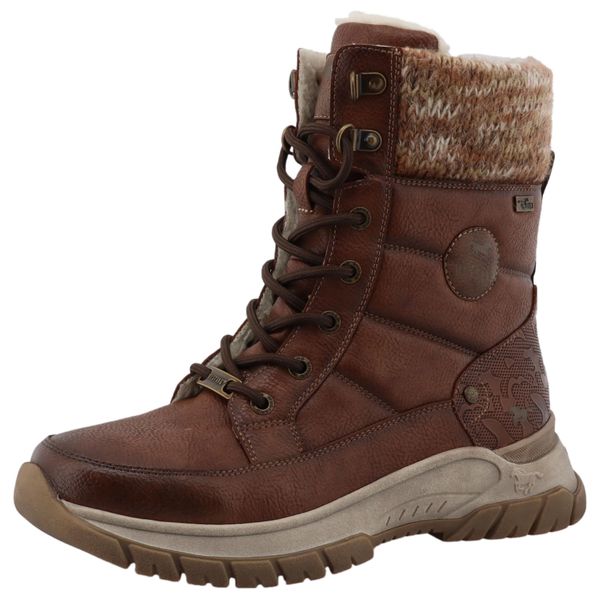Winterboots Mustang Shoes "Raissa", Damen, Gr. 42, Braun (Cognac), Lederimitat, Textil, Used, Schuhe Winterboots, SchnüRboots, Winterstiefel Mit Tex-Membrane-image