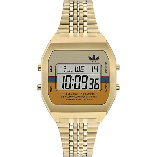 Digitaluhr Adidas Originals "Digital Two", Gold (Gelbgoldfarben), Armbanduhren, Damen, Digitaluhr, Armbanduhr, Quarzuhr, Damenuhr, Herrenuhr, Edelstahlarmband-image