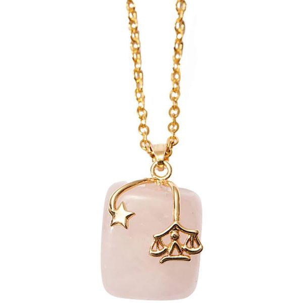 Kette Mit AnhäNger Firetti "Schmuck Geschenk Halsschmuck Anker/Halskette Sternzeichen Geburtsstein", Gold (Gelbgoldfarben), Halsketten, Damen, Waage, Edelstahl, L: 50 B: 2Mm, Made In Germany - Mit Edelstein, B:2Mm-image