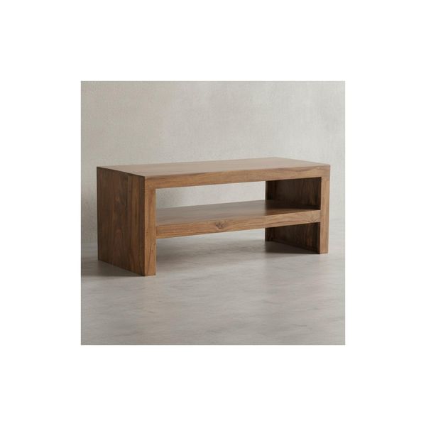Kadima Design Sheesham Massiv Couchtisch: Modern, Orientalisches Flair, 110X45X45 Cm, Handgefertigt.-image