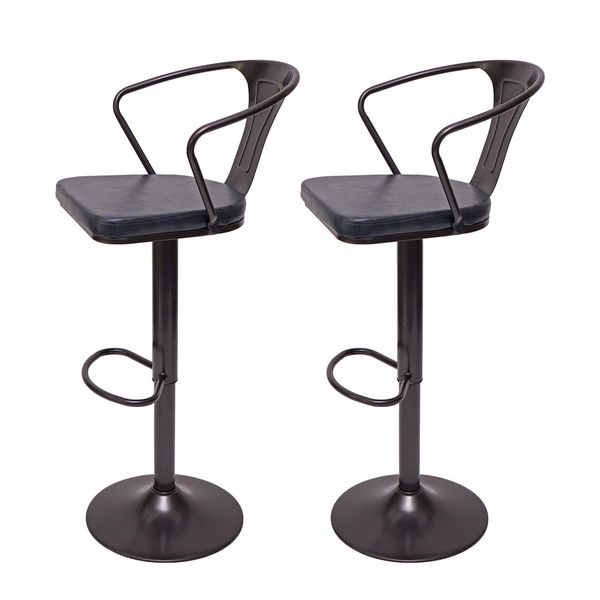 Barhocker H10B Schwarz, Grau 2Er-Set-image