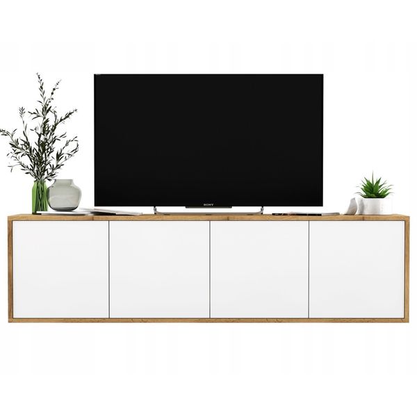 TV-SCHRANK Apollo2 Eiche Wotan Weiß Matt 150 Cm-image