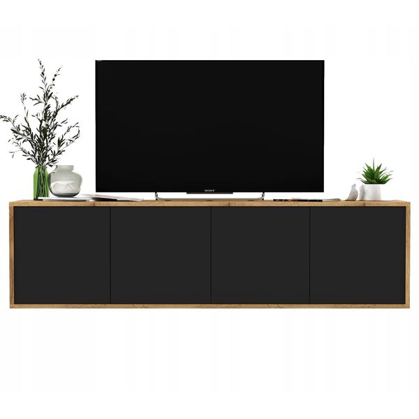 TV-SCHRANK Apollo2 Eiche Wotan Schwarz Matt 150 Cm-image
