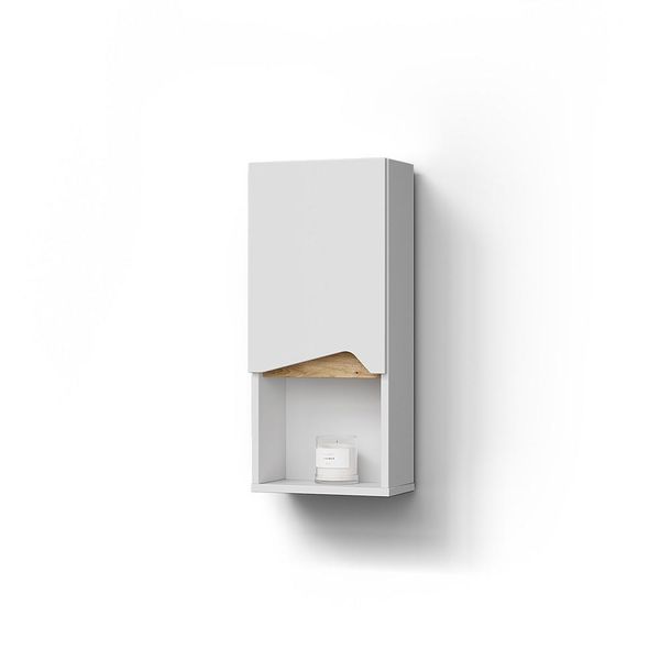 Badschrank Timavo Weiß 30 X 67 Cm Mit TüR Und Offenem Fach-image