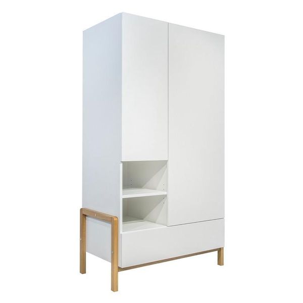 Schrank 2 TüRen Weiß Und Holz-image
