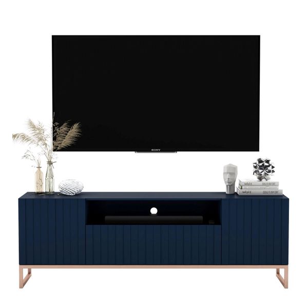 TV-SCHRANK Elpis2 Marineblau Matt Mit Metallrahmen 150 Cm-image