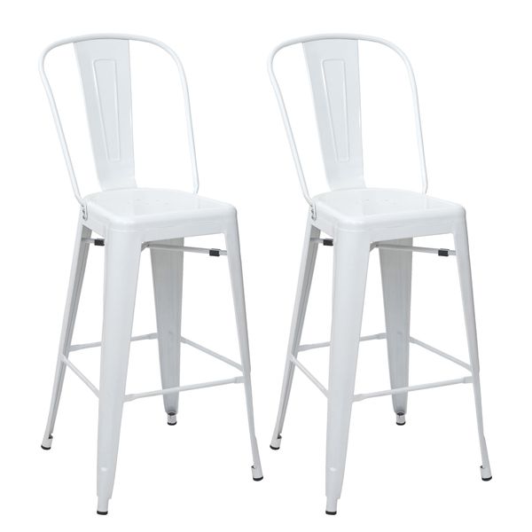 Barhocker Metall Weiß 2Er-Set-image