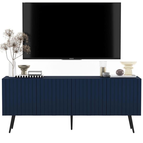 TV-SCHRANK Elpis Marineblau Matt Mit Metallbeine Glamour 150 Cm-image