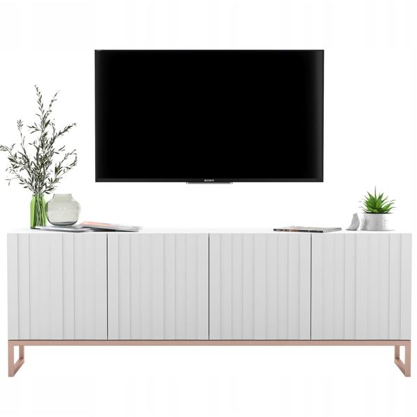 TV-SCHRANK Elpis Weiß Matt Mit Metallrahmen 150 Cm-image