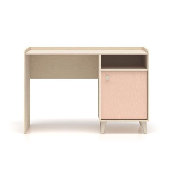 Schreibtisch Alycia Beige - Korallenrosa - Holzeffekt-image