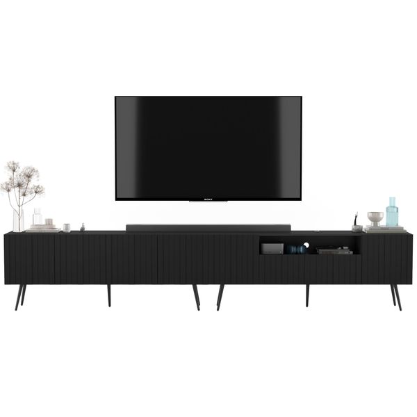 TV-LOWBOARD 2Er-Set Elpis2 Schwarz Matt Mit Schwarzen Metallbeinen 150 Cm-image