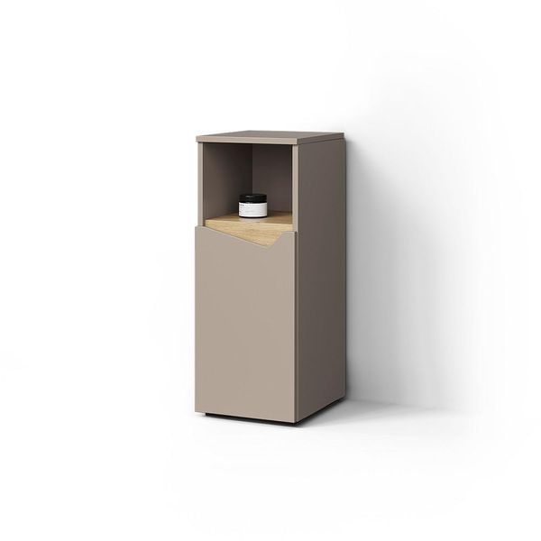 Midischrank Timavo Greige 30 X 74.5 Cm Mit TüR Und Offenem Fach-image