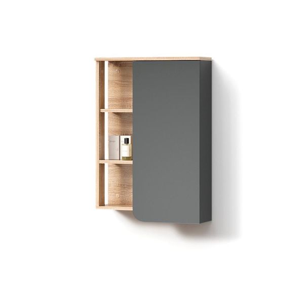 Badschrank Marano Anthrazit 50 X 75 Cm Mit TüR Und Offenen FäChern-image