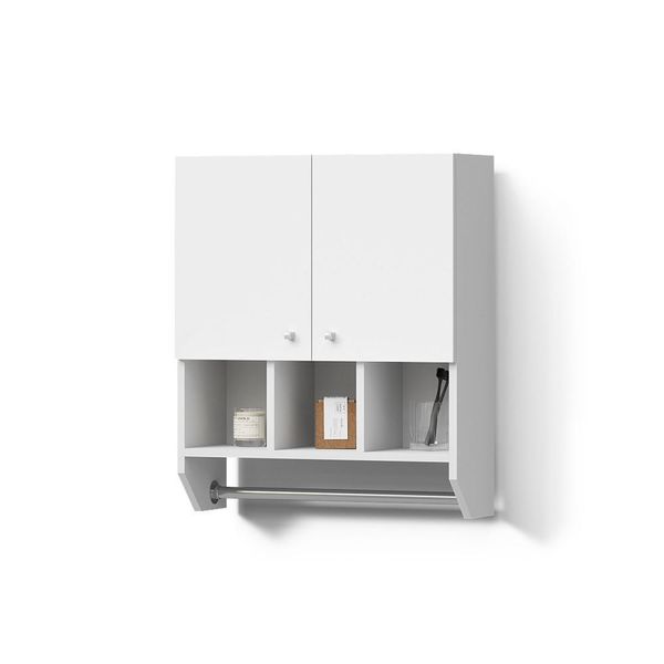 Badschrank Fucino Weiß 59 X 70.5 Cm HäNgeschrank Mit 2 TüRen-image
