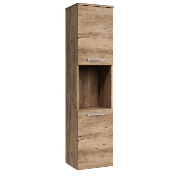 Badezimmerschrank Montreal Mit 2 TüRen Kastanien Eiche - 30 X 30 X 130 Cm-image