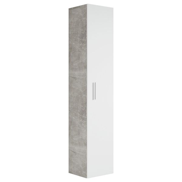 Badezimmerschrank Pluto Mit 1 TüR Beton Grau - 30 X 30 X 150 Cm-image