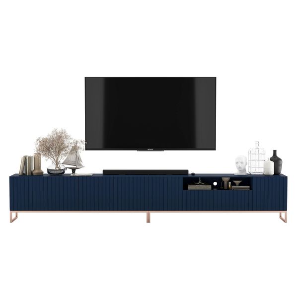 TV-LOWBOARD 2-Er Set Elpis2 Marineblau Matt Mit Metallrahmen 150 Cm-image