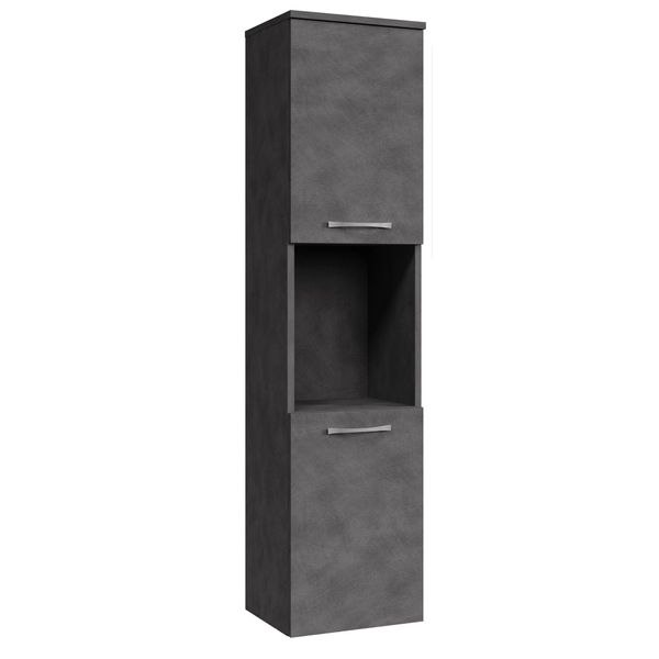 Badezimmerschrank Montreal Mit 2 TüRen Dunkel Grau - 30 X 30 X 130 Cm-image