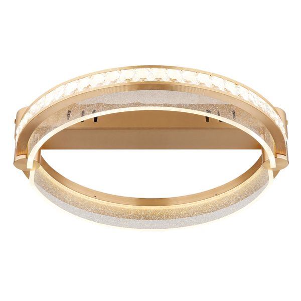 Globo Lighting Deckenleuchte "Blondie", Gold (Goldfarben), 1, Ø 40Cm H: 10Cm, 1 Stk., Leuchten, Deckenleuchte Gold/Kristalle, Acryl Klar, Dimmbar, LED 36W, Deckenleuchte-image