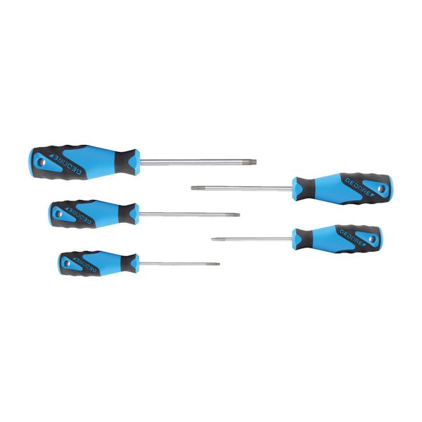 Gedore Schraubendreher-Set 5-Teilig, Schraubenzieher-Satz FüR Innen-Tx Schrauben, 3-Komponenten-Griff, Werkzeug, 2163 TX-05 (1482327)-image