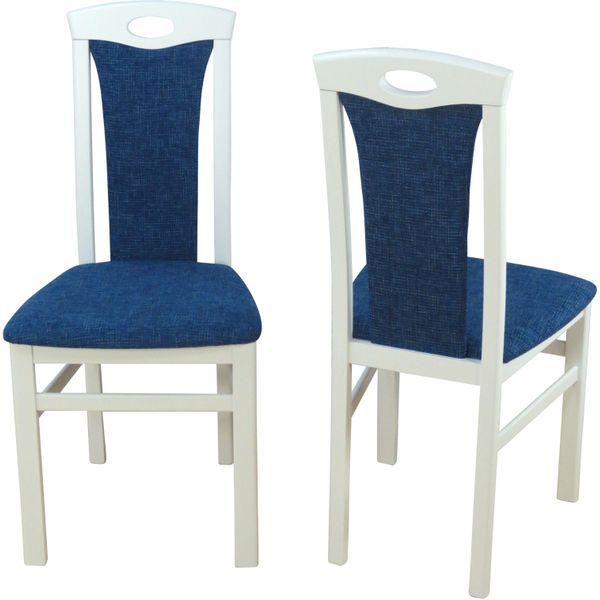 4-FußStuhl, Blau (Blau, Weiß, Blau), B:45Cm H:95Cm T:48Cm, Massivholz, Stoff, Hofmann Living AND More, StüHle-image