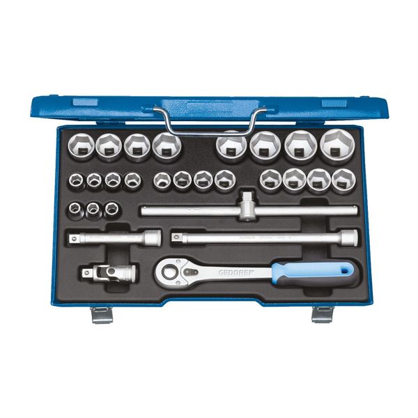 Gedore SteckschlüSselsatz, Set 28-Teilig, 6-Kant, 1/2 Zoll, 10-36Mm, Werkzeug, NüSse Knarre, FüR Kfz, 19 VMU-10 (2682869)-image