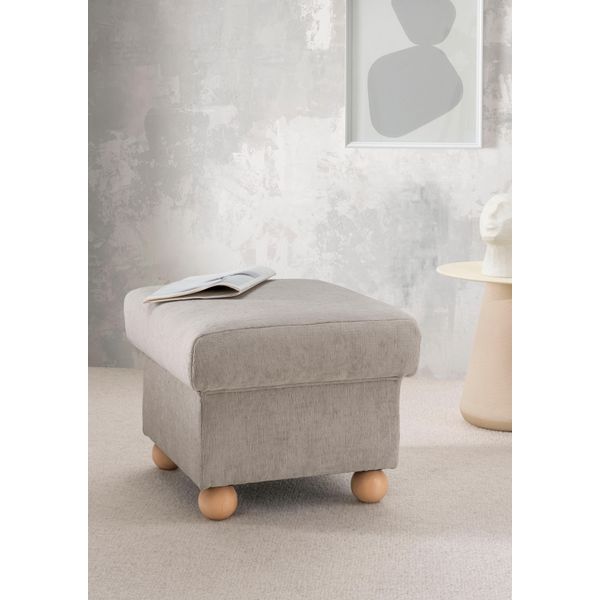 Hocker Home Affaire "Torello", Taupe, B:56Cm H:46Cm T:56Cm, 100% Polyester, Hocker, Hocker-image