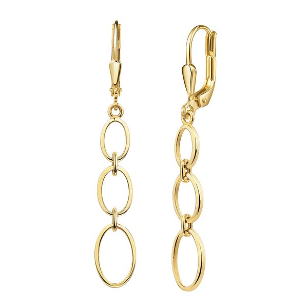 Paar OhrhäNger Firetti "Schmuck Geschenk Gold 333 Ohrschmuck Ohrringe Oval", Gelbgoldfarben, Ohrringe, Damen, Gelbgold 333-image