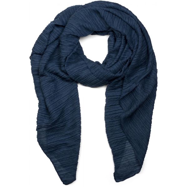 Schal Stylebreaker "Gekreppter Unifarbener Schal", Damen, Blau (Dunkelblau), Obermaterial: 50% Viskose Cv. 50% Baumwolle Co., Modisch, ModetüCher Schal-image