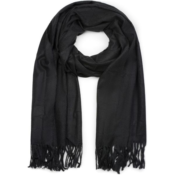 Schal Stylebreaker "Weicher Schal Uni Mit Fransen", Damen, Schwarz, Obermaterial: 100% Viskose Cv., Modisch, ModetüCher Schal-image