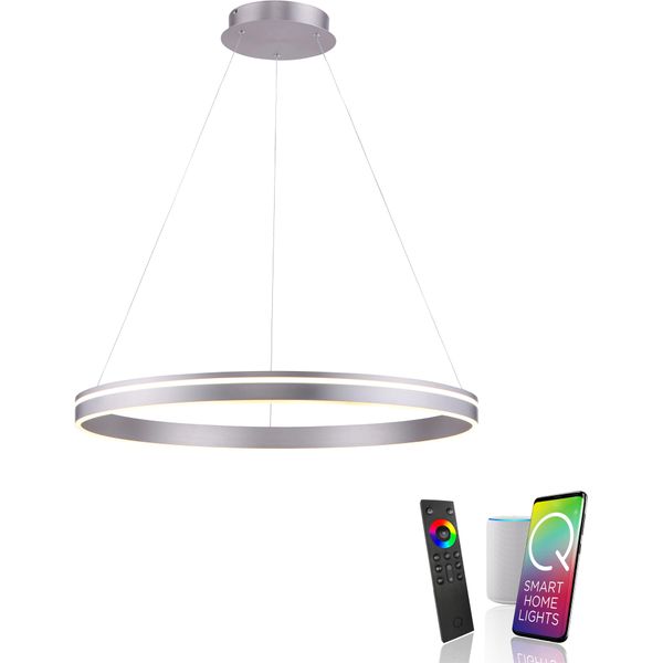 LED Pendelleuchte "Q-VITO", Stahlfarben, 1, Ø 79,4Cm, 1 Stk., Neuhaus Q Smart Home Lights, Leuchten, LED Pendelleuchte-image