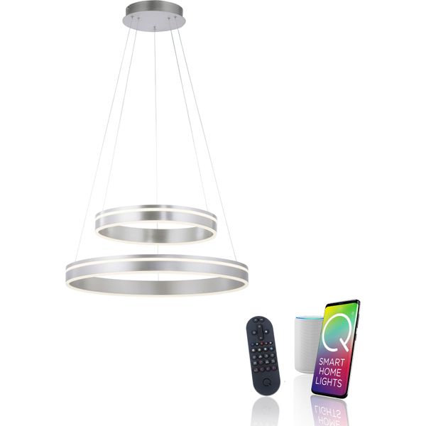 Led Pendelleuchte "Q-VITO", Stahlfarben, 1, Ø 59Cm, 1 Stk., Neuhaus Q Smart Home Lights, Leuchten, Led Pendelleuchte-image