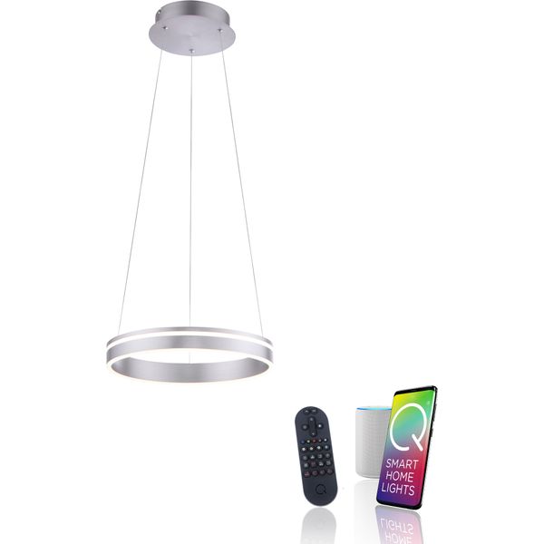 Led Pendelleuchte "Q-VITO", Stahlfarben, 1, Ø 40Cm, 1 Stk., Neuhaus Q Smart Home Lights, Leuchten, Led Pendelleuchte-image