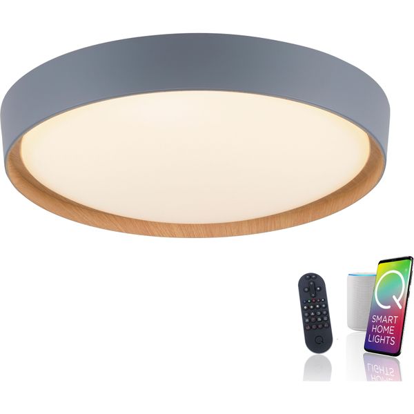 Led Deckenleuchte "Q-EMILIA", Grau, 1, Ø 49,6Cm, 1 Stk., Neuhaus Q Smart Home Lights, Leuchten, Led Deckenleuchte-image